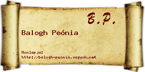 Balogh Peónia névjegykártya